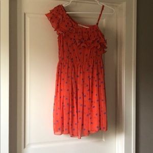 Blu Pepper polka dot one shoulder dress.  Size S.
